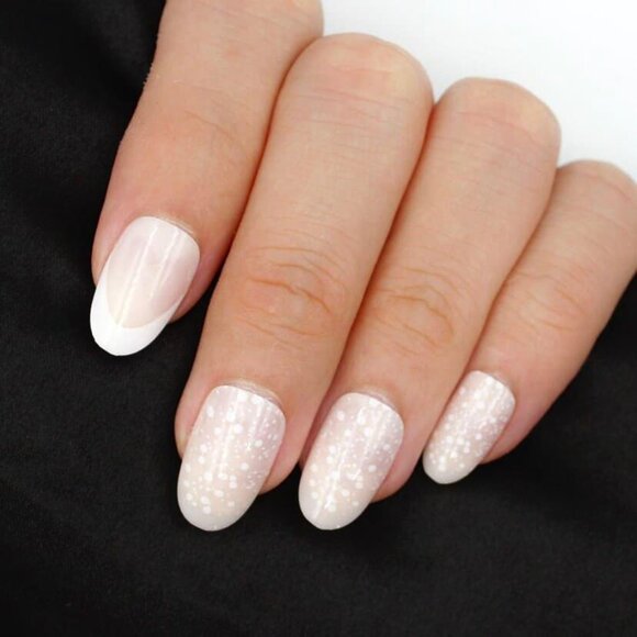 French-Inspired Press-On Nails with Dotted Accents - Picture 1 of 3
